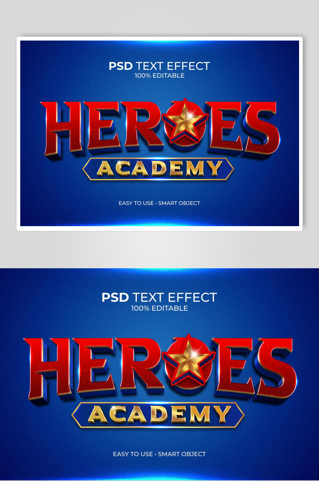 HEROES标题字体文本效果样机素材