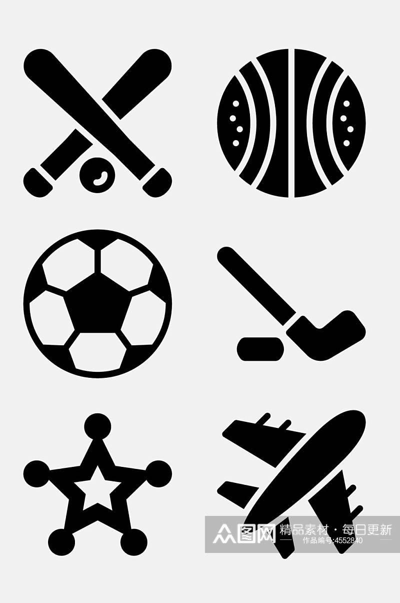 足球飞机美国文化图标免抠素材素材