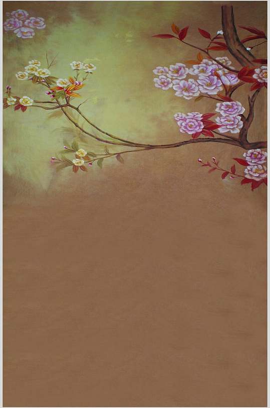 中国风花卉复古绘画图片