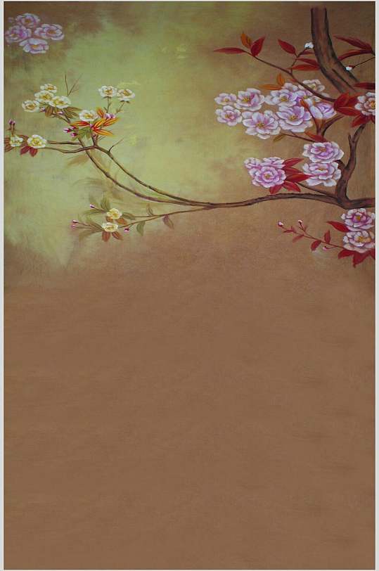 中国风花卉复古绘画图片