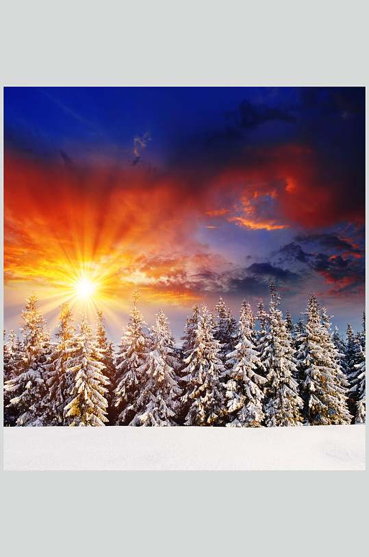 晚霞雪景图片-晚霞雪景素材下载-众图网