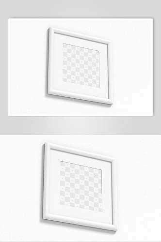 白色简约方形画框展示样机