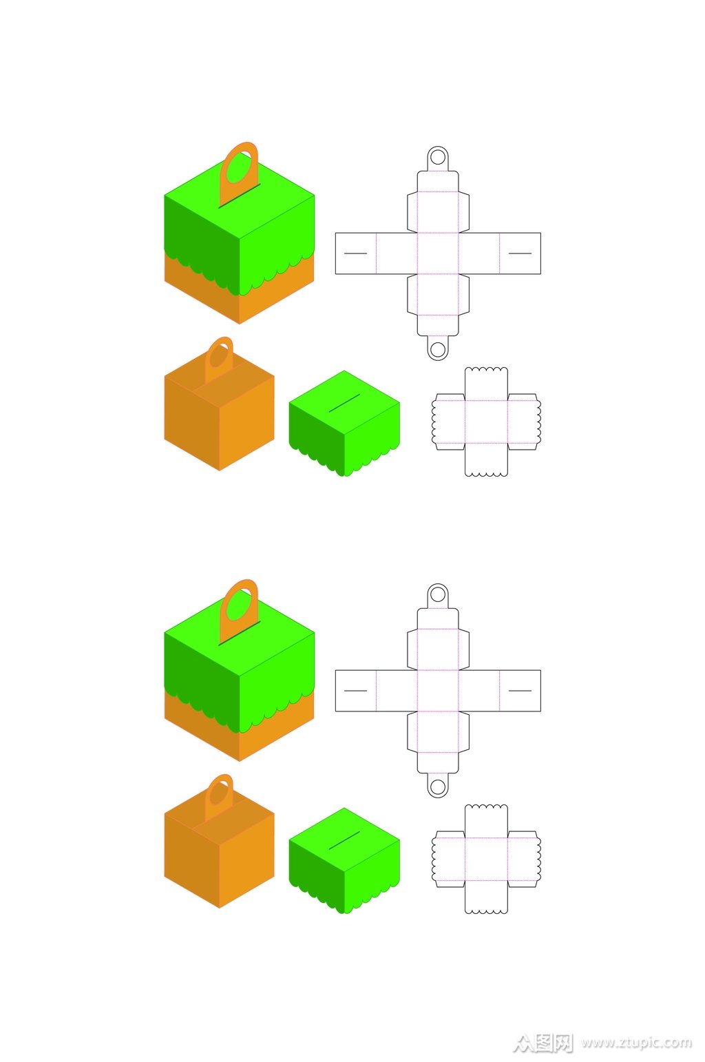 精品产品包装盒展开图素材