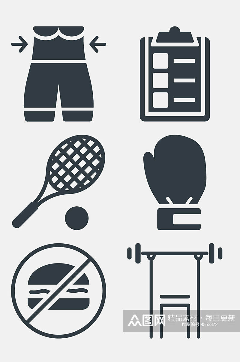 网球拍运动体育图标免抠素材素材