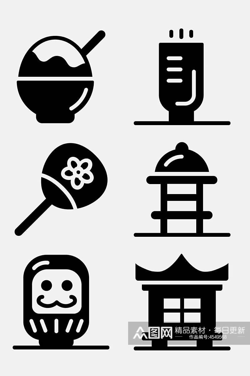 扇子日本文化图标免抠素材素材