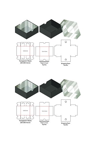 个性极简产品包装盒刀模展开图