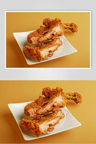 营养美味油炸鸡排摄影图