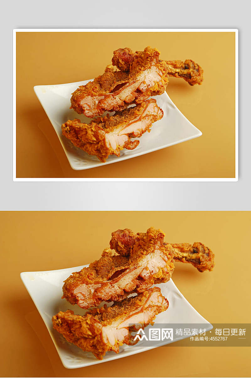 营养美味油炸鸡排摄影图素材