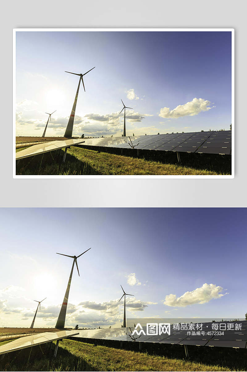 风力发电机太阳能装置图片素材