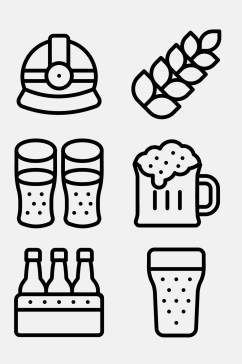 啤酒线性德国文化图标免抠素材