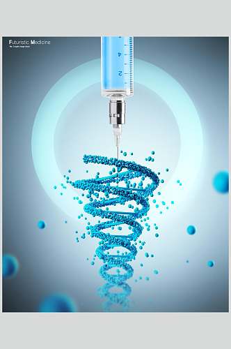 创意圆圈针筒医疗科技素材