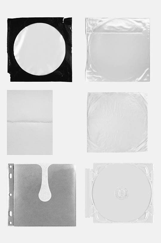 光碟简约酸性艺术玻璃纸张铁链免抠素材