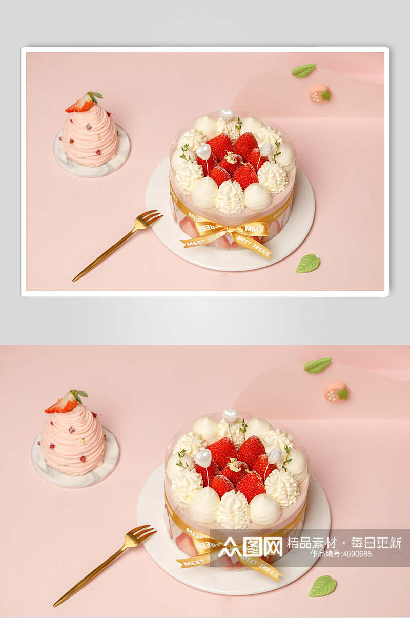 草莓蛋糕高清图片素材