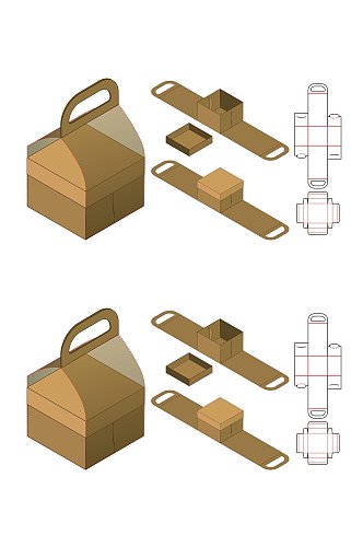 商务产品包装盒刀模展开图