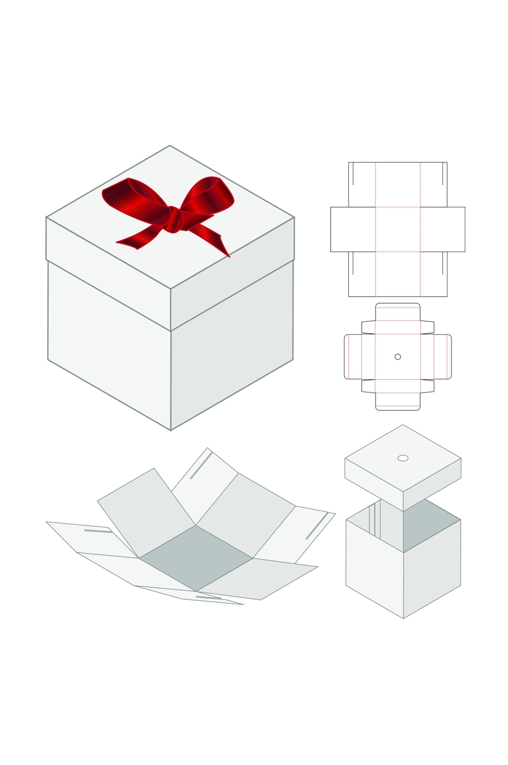简约产品包装盒刀模展开图模板下载
