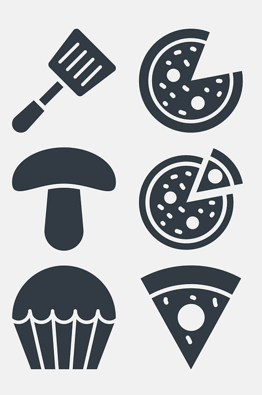 披萨蘑菇食物餐饮图标免抠素材