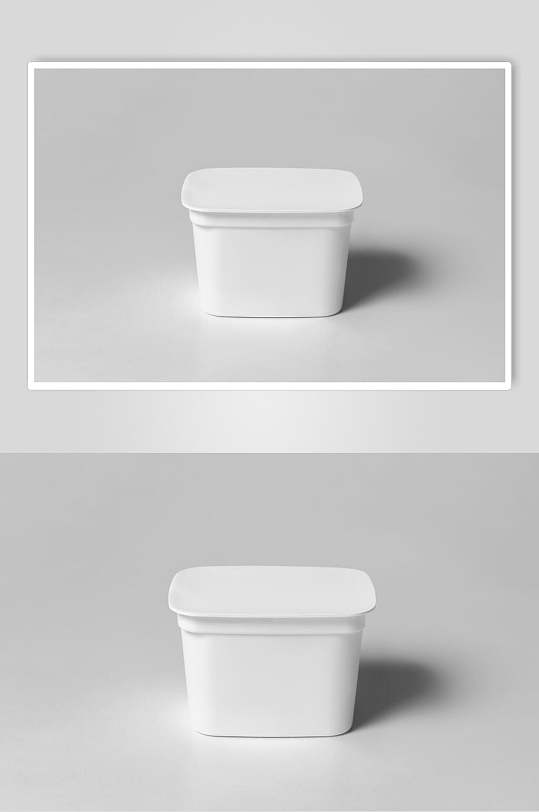 空白方形塑料酸奶盒样机