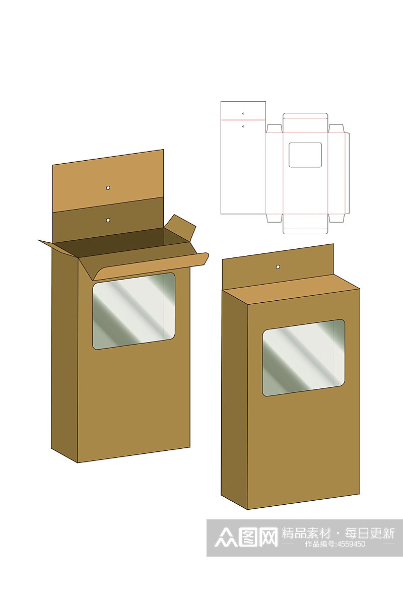 创意产品包装盒展开图素材