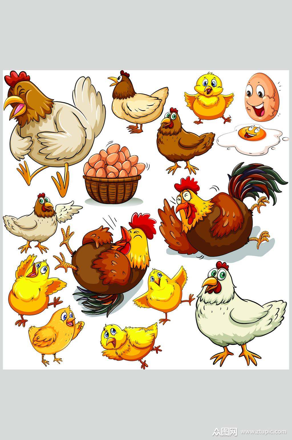 手绘小鸡矢量素材素材