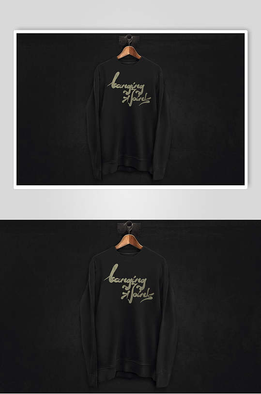 黑色长袖t恤服装样机