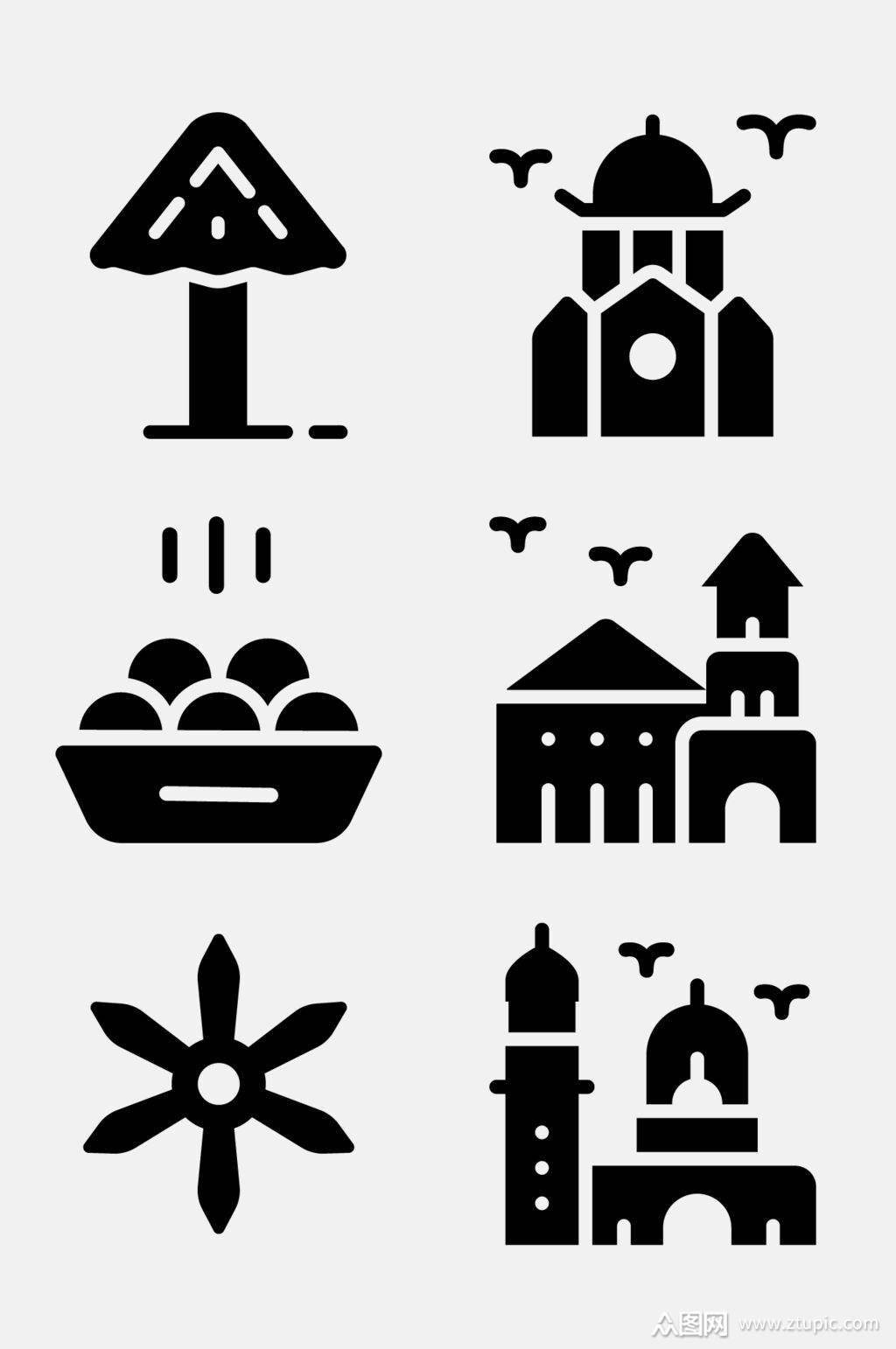 卡通单色菲律宾文化图标免抠素材素材