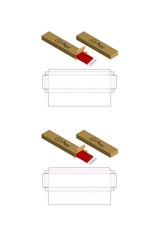 简约甜品纸箱刀模包装盒展开图