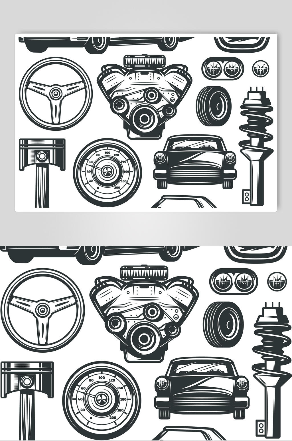 汽车配件简笔画图片