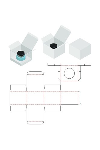 个性极简产品包装盒展开图