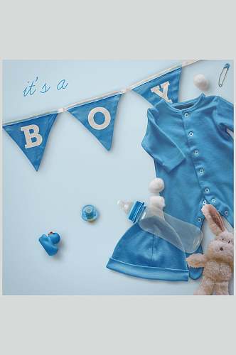 蓝色婴幼儿衣用品VI样机