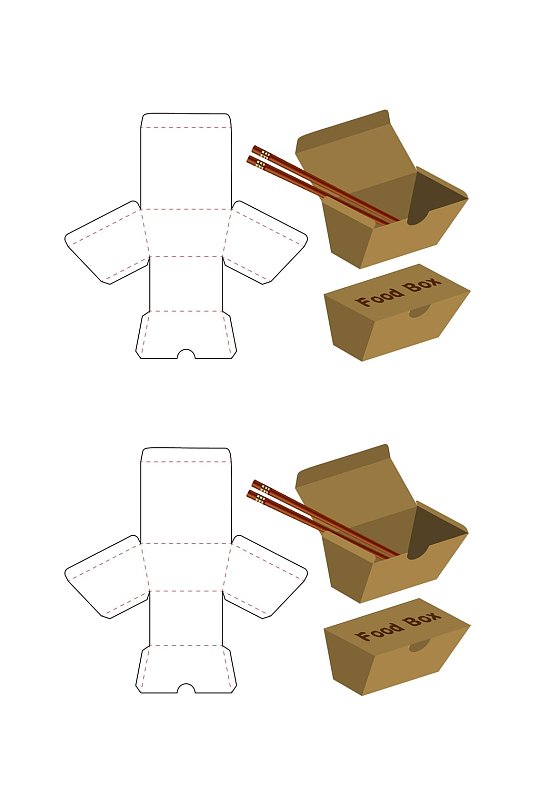 商务甜品纸箱刀模包装盒展开图