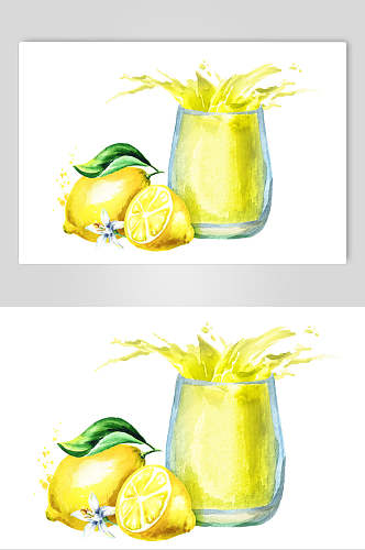 柠檬水果插画素材