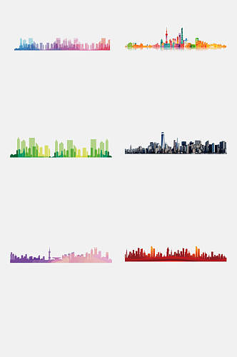 创意上海城市剪影免抠素材