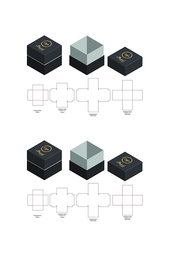 个性极简产品包装盒展开图