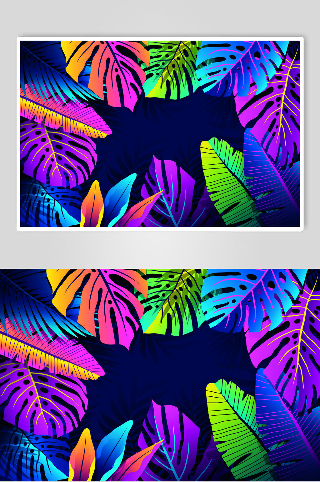 彩色矢量夏日植物插画素材素材