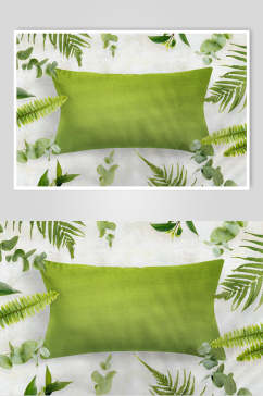 纯绿色多形状抱枕样机