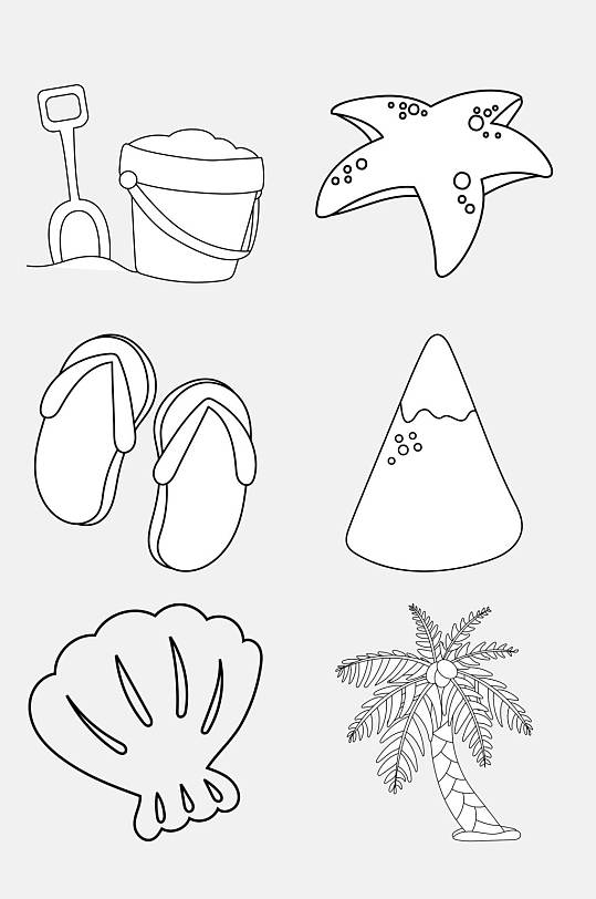 海星贝壳卡通童话简笔画免抠素材