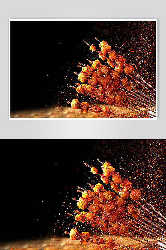 美味辣椒面掌中宝烤串图片-众图网