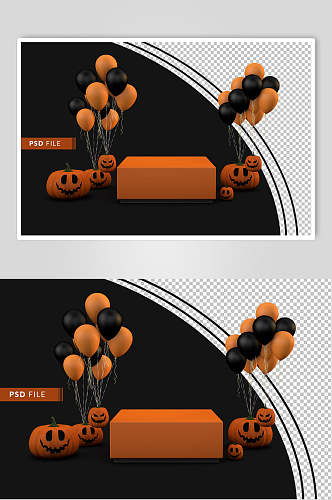 橙色万圣节海报素材