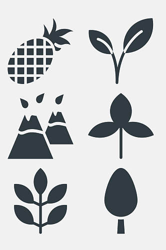 创意菠萝自然环保图标免抠素材