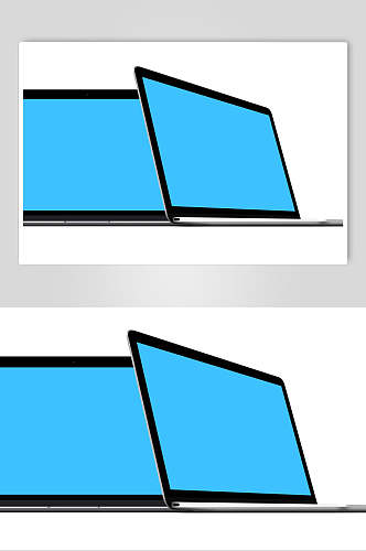 蓝色屏幕电脑界面样机