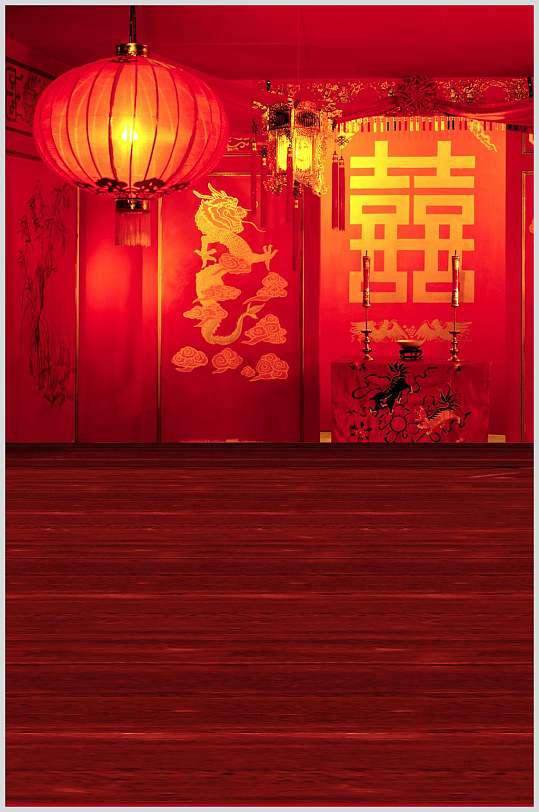 红色喜庆婚纱背景大图