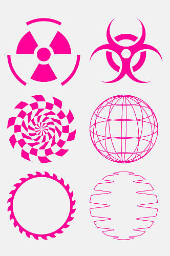粉色地球赛博朋克抽象图形免抠素材