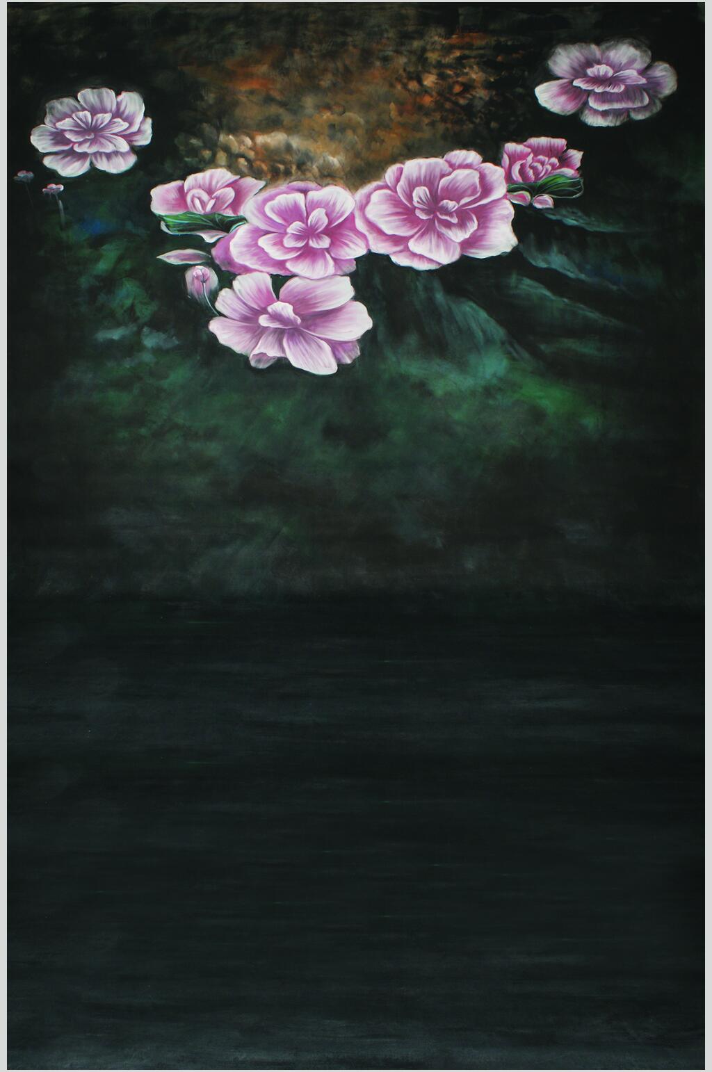 鲜花复古绘画高清图片素材