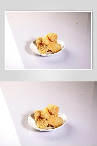 鸡块油炸小吃摄影图