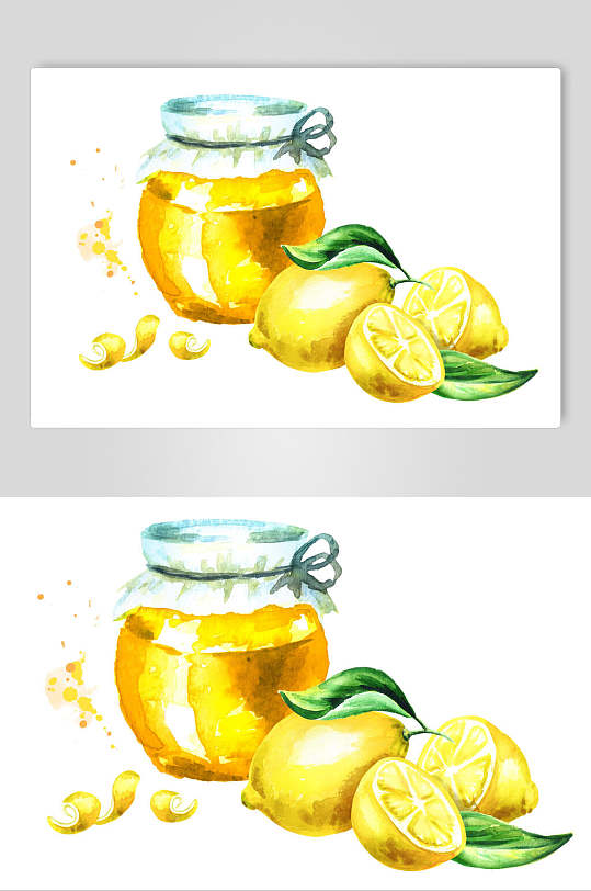水彩风水果插画素材