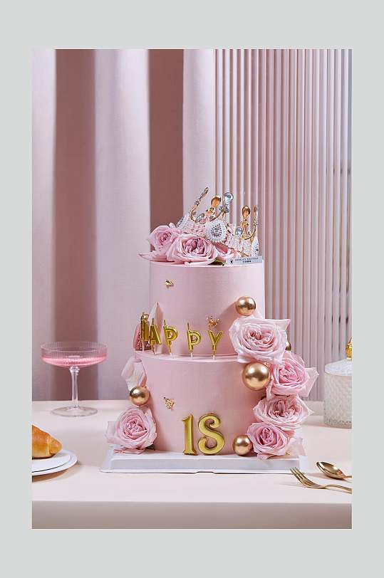 粉色蛋糕食品高清图片
