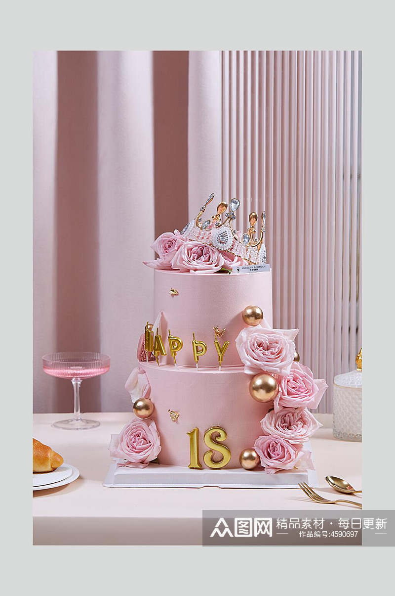 粉色蛋糕食品高清图片素材