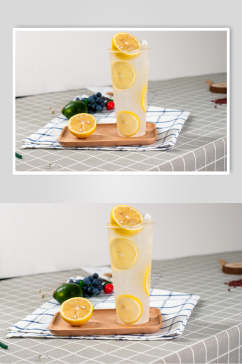 新鲜柠檬水创意饮品摆拍图片