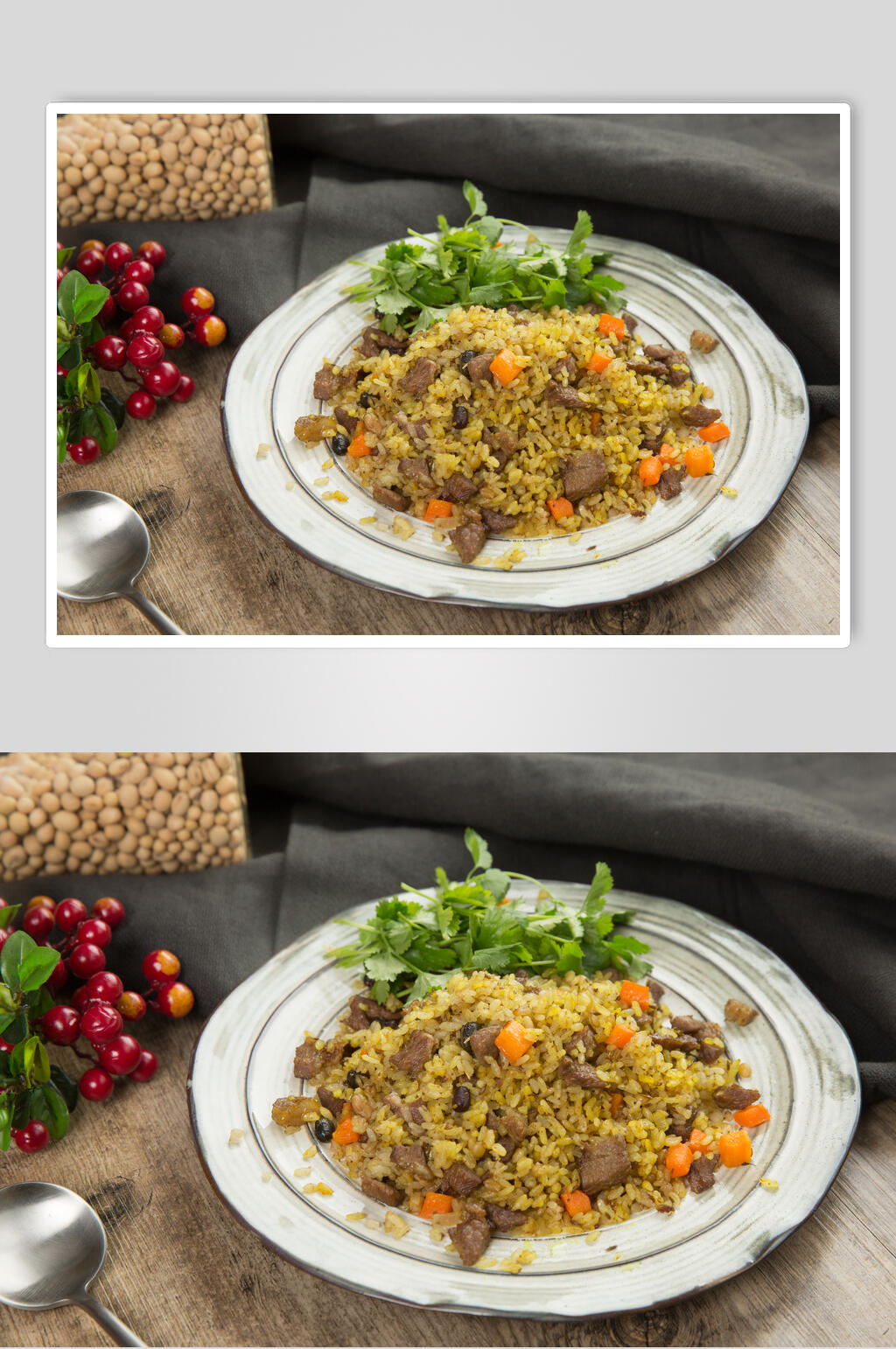 美味牛肉炒饭食品高清图片素材