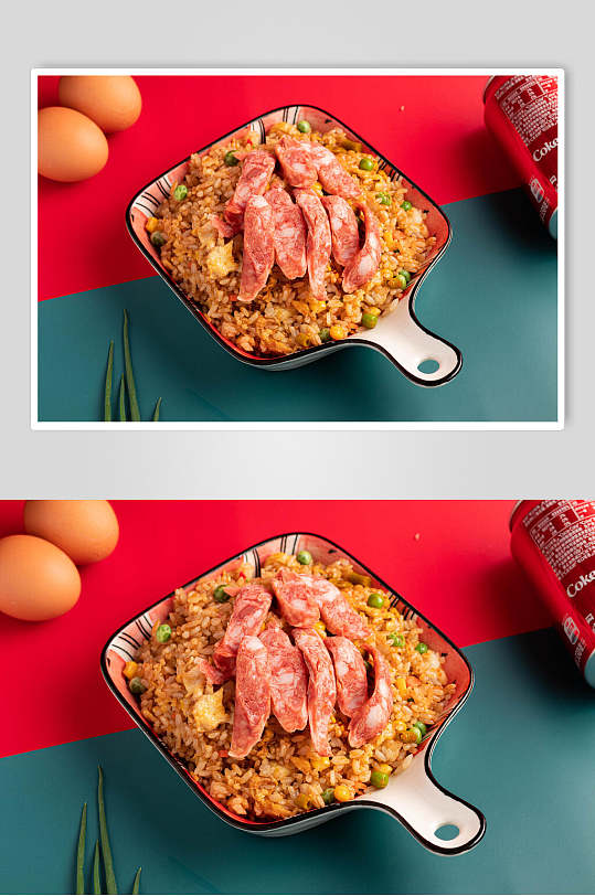 飘香美味腊肠炒饭图片